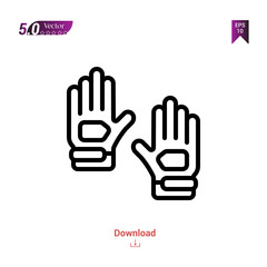 Outline gloves icon isolated on white background. Best modern.autumn,Graphic design, mobile application, beauty icons 2019 year, user interface. Editable stroke. EPS10 format vector