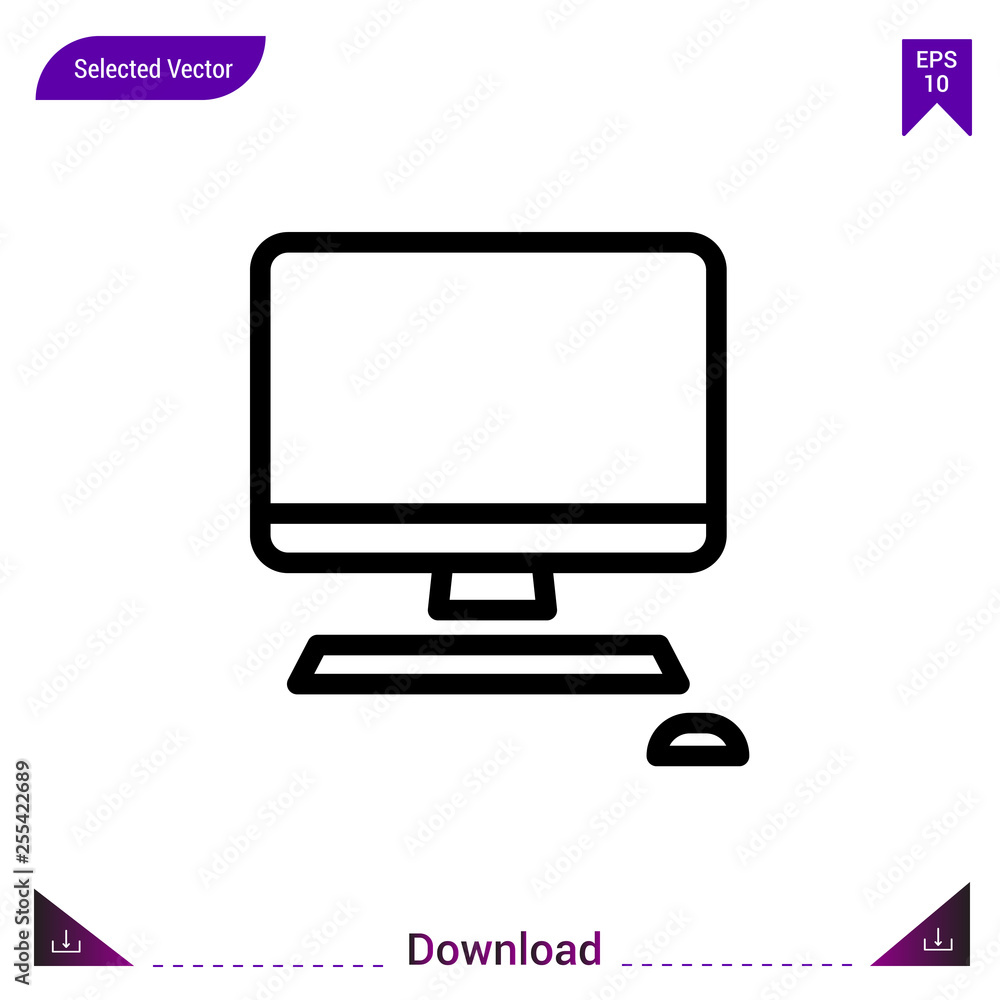 Poster computer vector icon. best modern, simple, isolated,lifestyle-icons.flat icon for website design or 