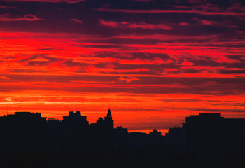 urban horizon at sunrise
