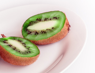 kiwi cut on white