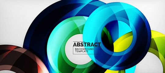 Fototapeta premium Glossy circles geometric background