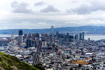 Fototapeta na wymiar San Francisco downtown view at Twin Peaks , San Francisco, CA