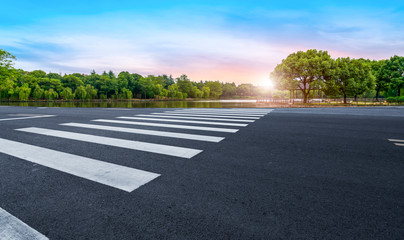 Road surface and sky cloud landscape..