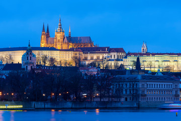 Fototapeta premium Prague Castle with Charles bridge, Prague, Czech Republic