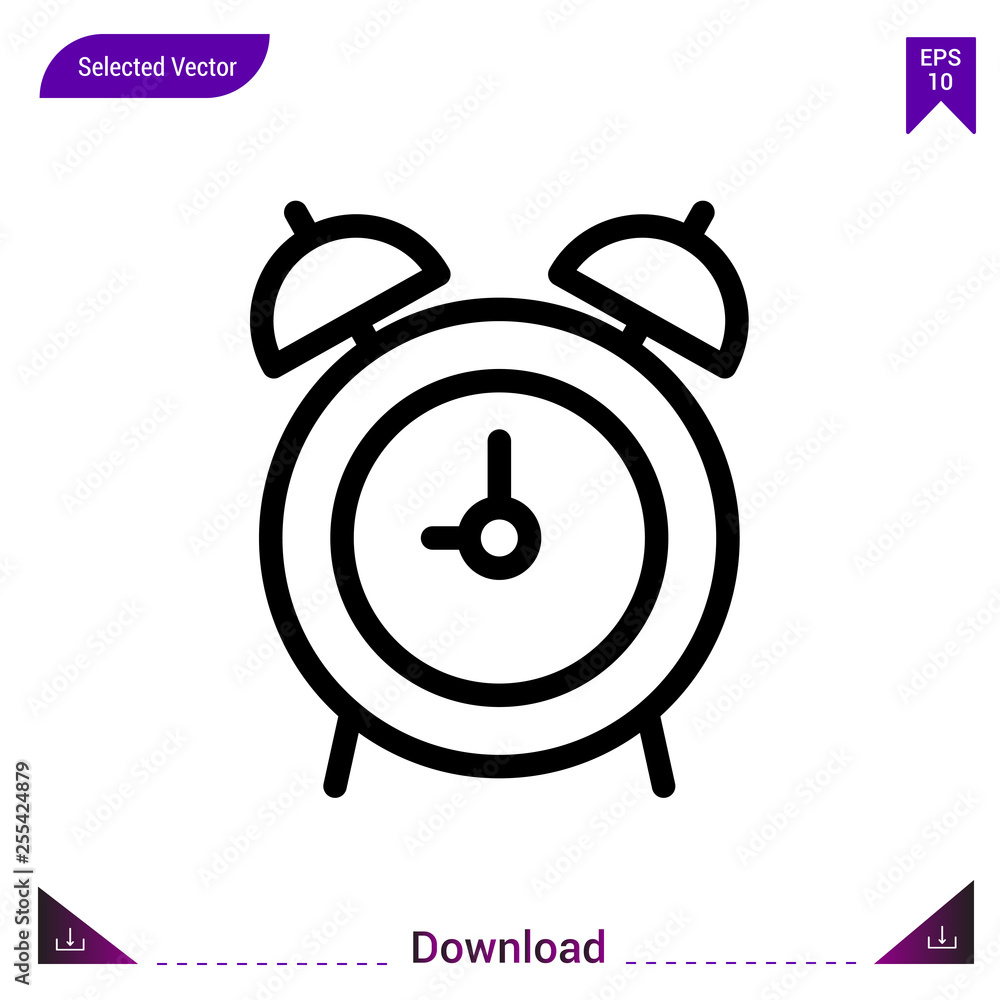 Poster alarm-clock vector icon. Best modern, simple, isolated,lifestyle-icons.flat icon for website design or mobile applications, UI / UX design vector format