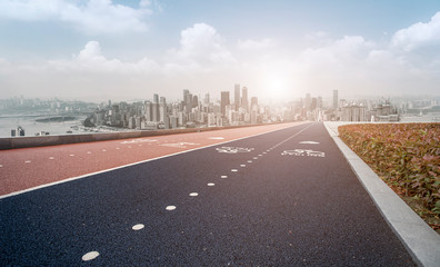 Fototapeta premium Urban Road, Highway and Construction Skyline