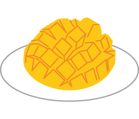 果物,フルーツ,イラスト,ベクター,栄養,マンゴー,甘い,デザート,食材,白バック,フレッシュ,ビタミン,食べ物
