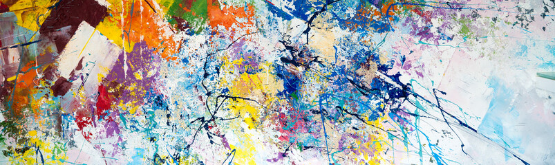 Obraz na płótnie Canvas Multicolored abstraction of splashes of acrylic paints. On a white background.