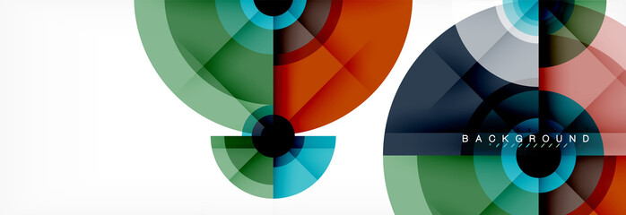 Obraz premium Round circles and triangles abstract background