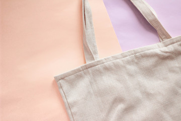 Beach bag on a colored background.