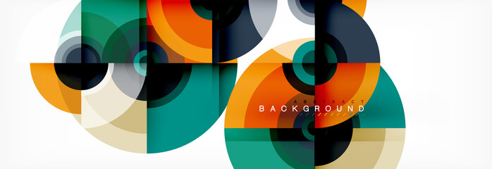 Obraz premium Circle abstract background with triangular shapes for modern design, cover, template, brochure, flyer.