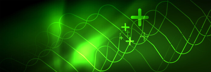 Shiny neon lights background, techno design, modern wallpaper for your project
