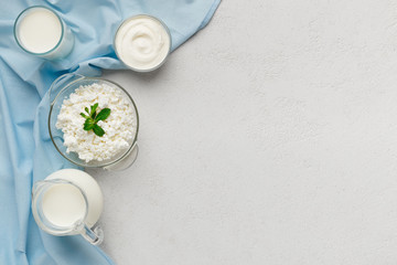 Obraz na płótnie Canvas Dietary milk products concept