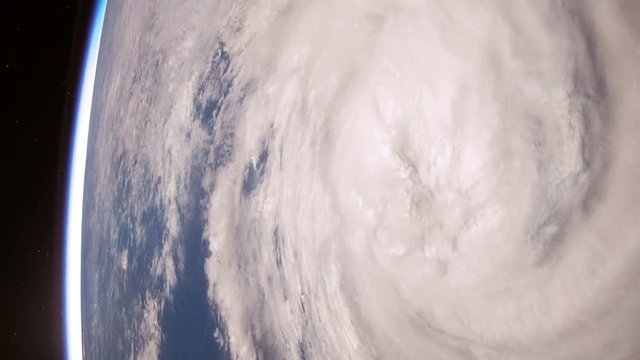 A Hurricane Storm, Satellite View. Imagery courtesy of the Earth Science and Remote Sensing Unit, NASA Johnson Space Center, Post Effects by Author
