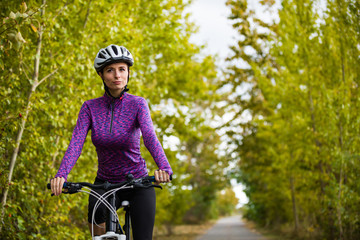 Young woman cycling