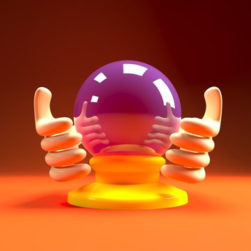 bola de cristal fondo amarillo