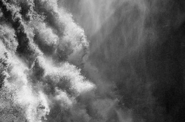 spray from icelandic waterfall