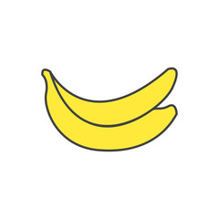 vector banana icon, fruit illustration, healthy diet, fresh tropical banana - Vector