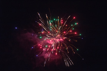 Night red firework