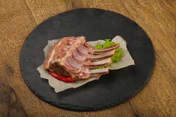 Raw lamb ribs
