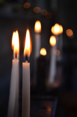 prayer candles in a church