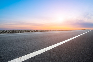 Road surface and sky cloud landscape..
