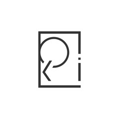 vector illustration classic icon logo design letter p k and i