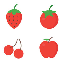 Set of fruit icons. Vector illustration - Vector