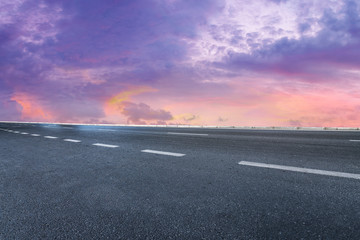 Road surface and sky cloud landscape..