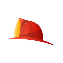 Fire protection red steel helmet isolated on white background