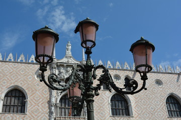 Fototapeta na wymiar Lanterns by Doge's Palace, Venice