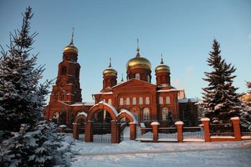 Saransk, Russia, Winter view at The Church Of St. Nicholas