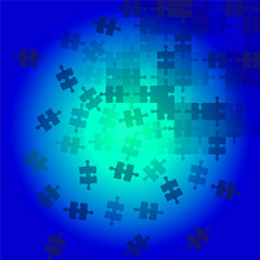 Abstract background scattering puzzle blue color