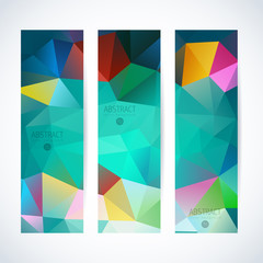 Vector banners set abstract triangle background