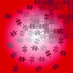 Abstract background scattering puzzle red color