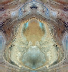 abstract symmetrical vertical photograph of the deserts of Africa from the air, aerial view,...