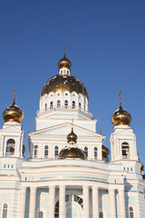 Fototapeta na wymiar View at The Cathedral of St. Theodore Ushakov in Saransk, Russian during winter