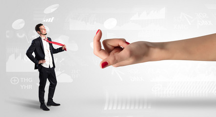 Distracted businessman with kisses on his face and business concept
