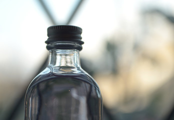 Glass bottle of liquid