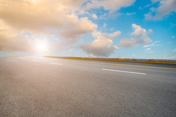 Road surface and sky cloud landscape..