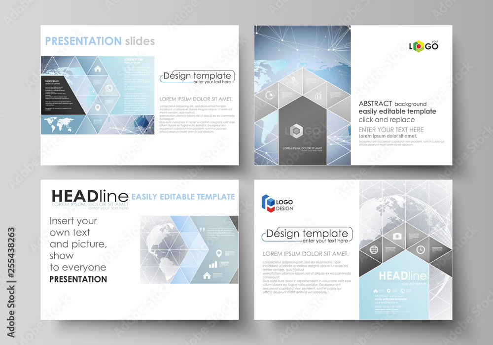 Poster the minimalistic abstract vector illustration of the editable layout of the presentation slides desi