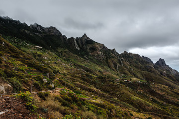 Fototapeta na wymiar Mountain range in the Anaga Country Park