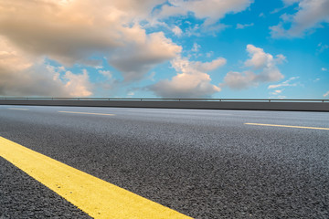 Road surface and sky cloud landscape..