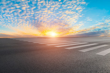 Road surface and sky cloud landscape..