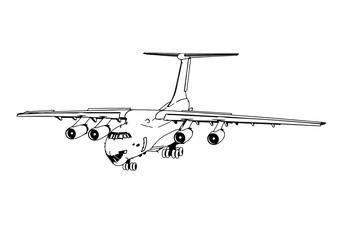 sketch of passenger aircraft vector