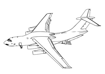 Fototapeta na wymiar sketch of passenger aircraft vector