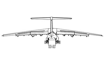 sketch of passenger aircraft vector