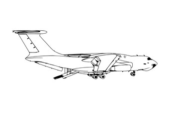 sketch of passenger aircraft vector