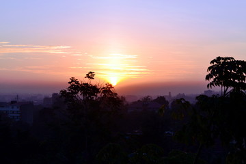 sunset in the mountains