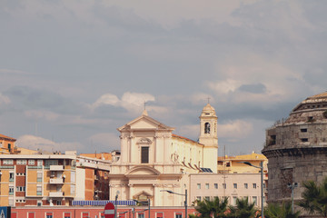 Fototapeta premium Saint Francis cathedral. Civitavecchia, Italy